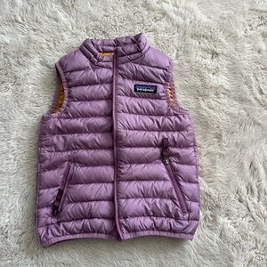 Patagonia Tan and Purple Puffer Vest